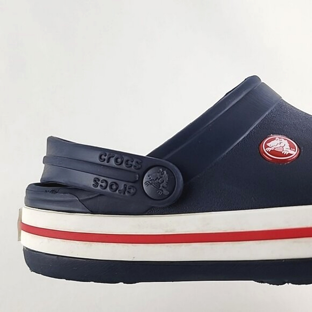 CROCS Unisex Juniors Clog Navy Sports Sandals Dark Blue Red Size 3 - Picture 14 of 16